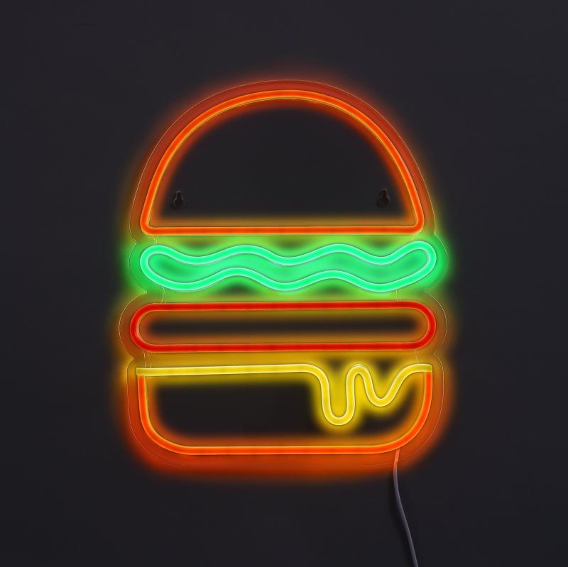 Burger Neon Væglampe - Lys til hjemmet og burgerbarer