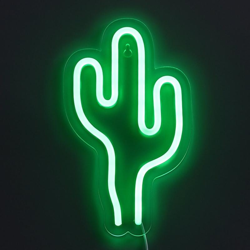 Cactus Mini Neon Væglampe - Hyggelig Belysning til Hjemmet