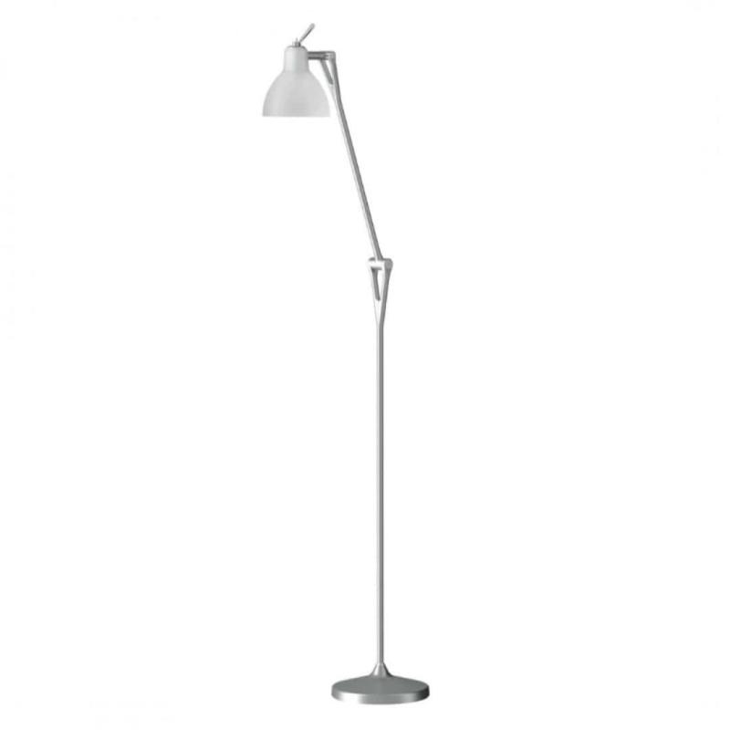 Luxy F1 Gulvlampe i Sølv med Hvid Skærm - Designet af Rotaliana