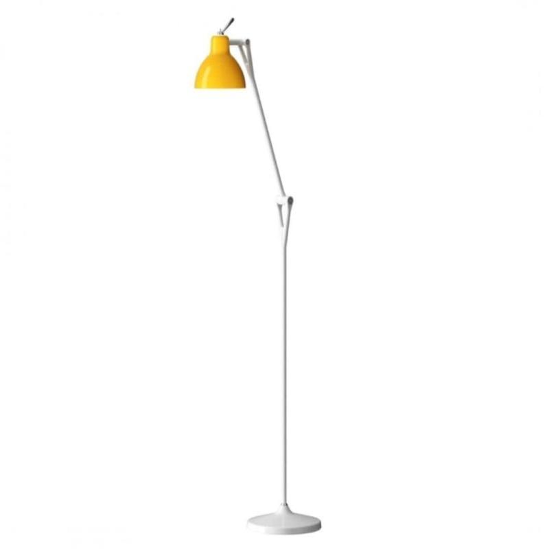 Luxy F1 Gulvlampe med Hvid og Gul Skærm - Designet af Rotaliana