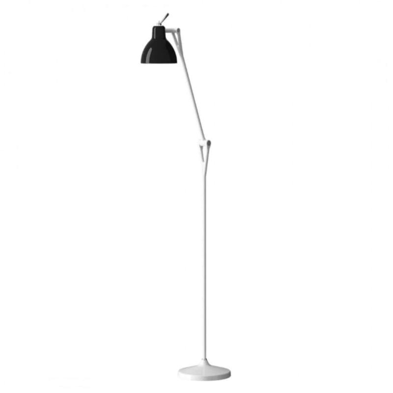 Luxy F1 Gulvlampe - Mat Hvid med Sort Skærm