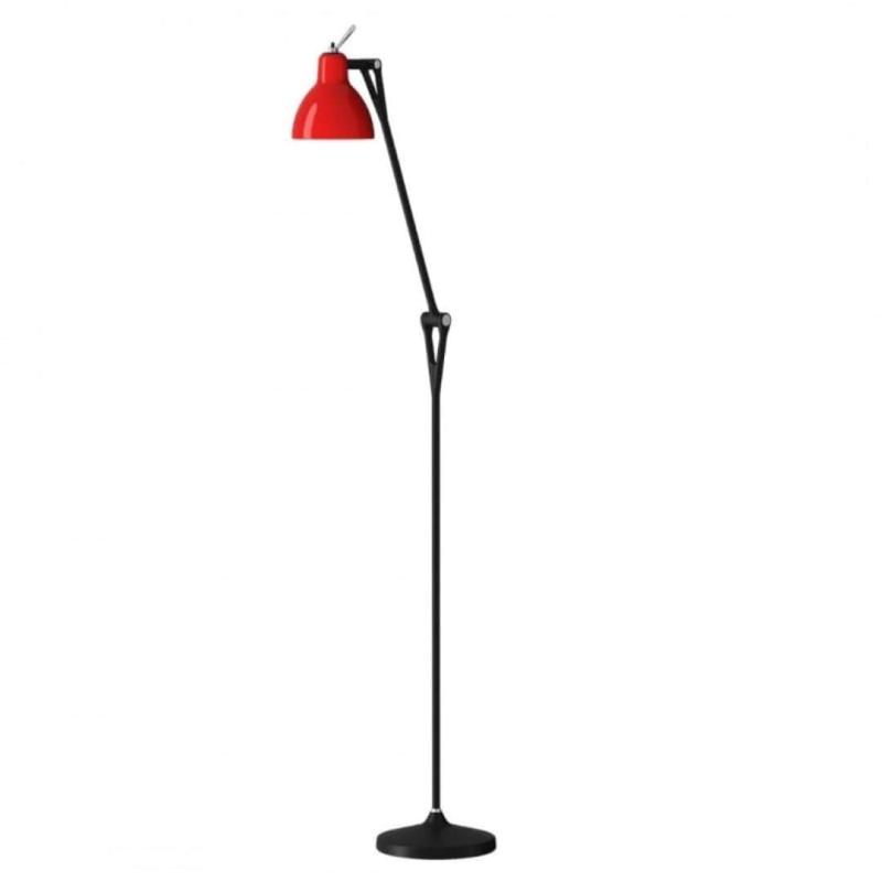 Luxy F1 Gulvlampe i Mat Sort med Rød Skærm