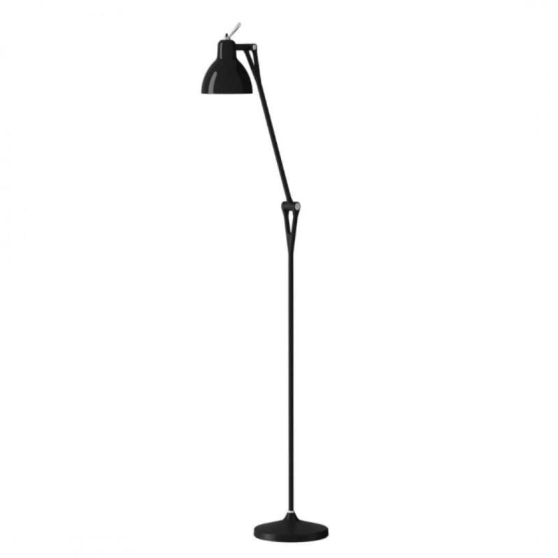 Luxy F1 Gulvlampe - Mat Sort med Blank Sort Skærm