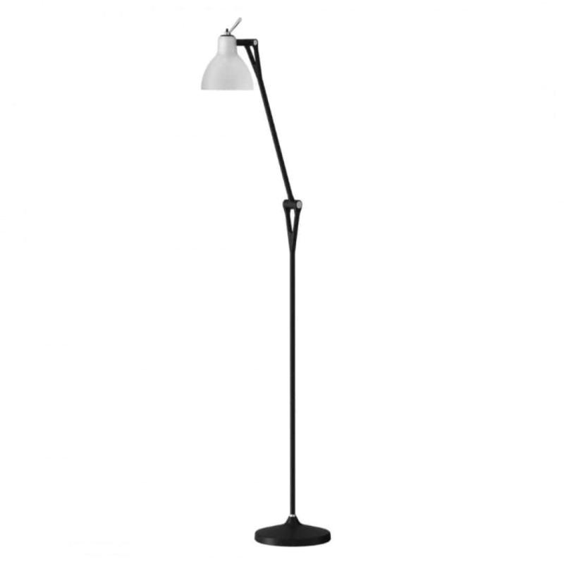 Luxy F1 Gulvlampe - Mat Sort med Mat Hvid Skærm