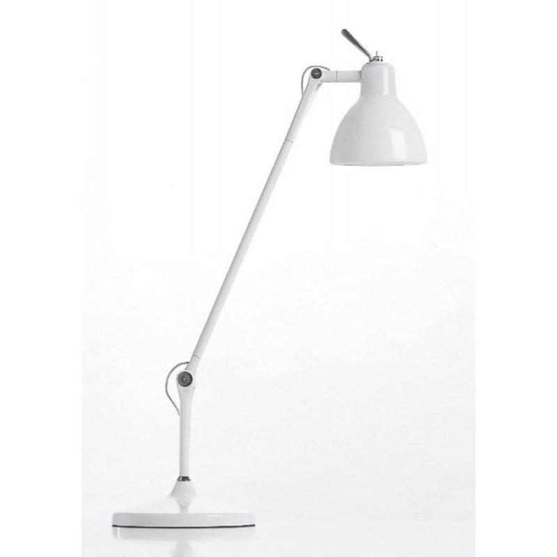 Luxy T1 Bordlampe i Mat Hvid med Rød Skærm - Modern Design