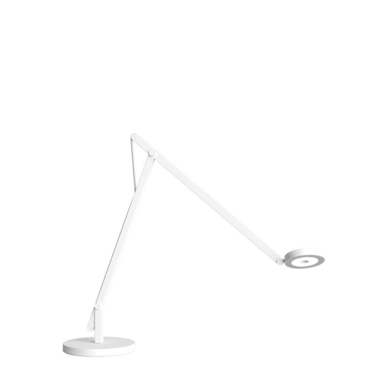Elegant String T1 Bordlampe i Mat Hvid og Sølv