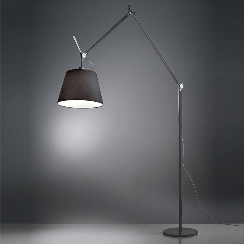 Tolomeo Mega Gulvlampe i Sort med Pergament Skærm