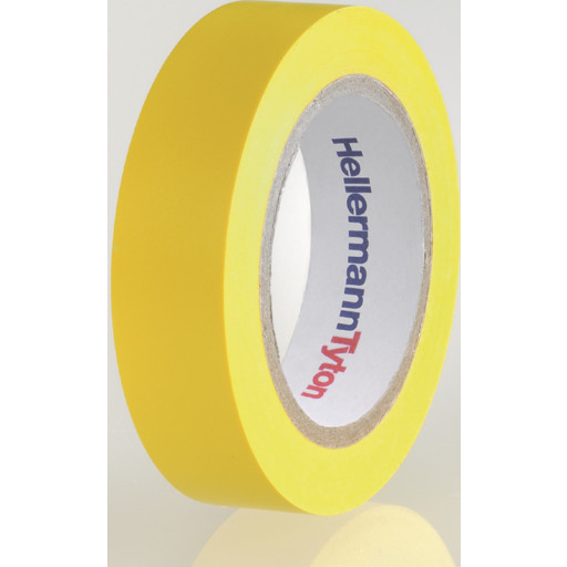 10 Stk Hela Vinyltape, Pvc Isolerbånd 15 Mm X 10 M, Gul fra Hellermanntyton