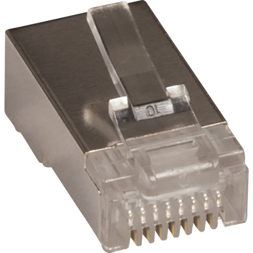 10 Stk Modular Plug Rj45 Skærmet Til Stiv Leder, Rund Kabel fra Lan-com