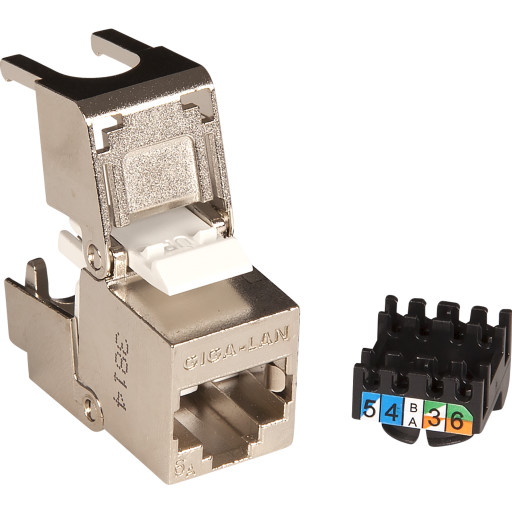 150 Stk Konnektor Keystone Pro Ftp Kat.6a Rj45 Flip Jack, Bulk (150) fra Lan-com