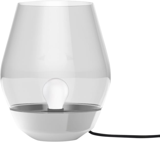 Bowl Table Lamp, Stainless Steel W. Light Smoked Glass fra New Works