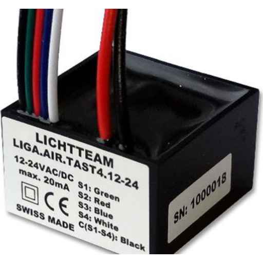 Liga.air:tast4.12.24 4 Tast Input Modul 12 24v fra Casambi
