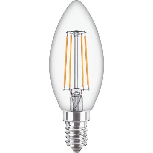 10 Stk Corepro Led Kerte 4,3w 827 E14 B35 Klar 470 Lumen fra Philips