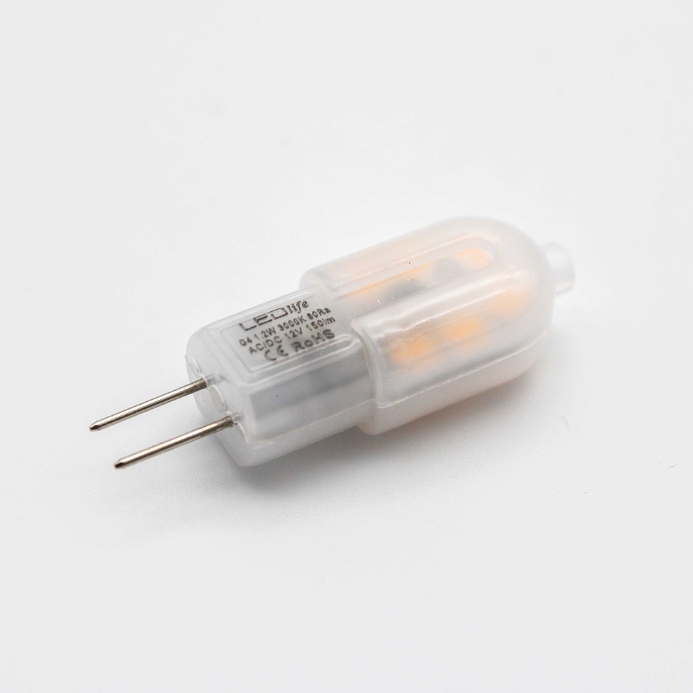 1,2w G4 Led Pære   12v Ac Dc, G4   Dæmpbar : Ikke Dæmpbar, Kulør : Varm fra Ledlife