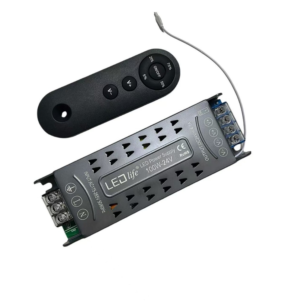 100w Dæmpbar Strømforsyning Med Fjernbetjening   24v Dc, 4.17a, Flicker Fri, Ip20 Indendørs fra Ledlife