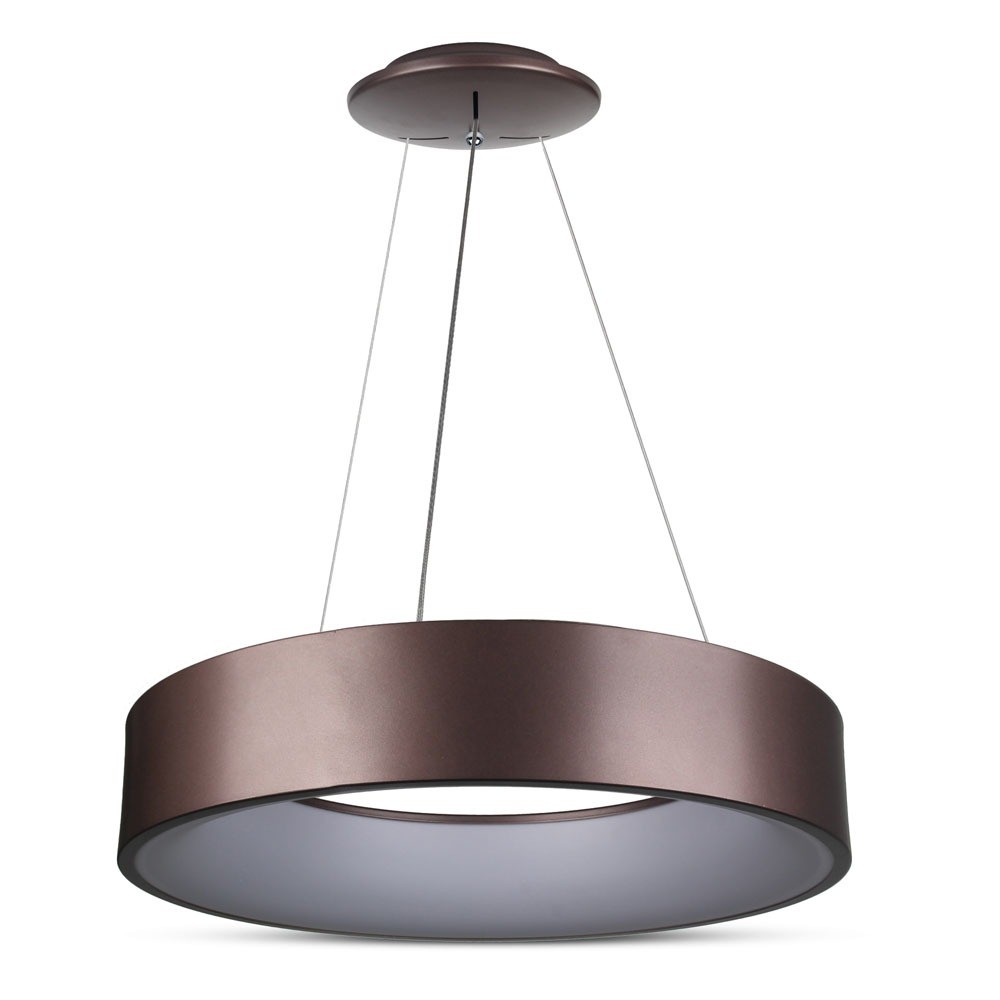 20w Led Overflade Glat Pendel Lampe   3000k, Kaffebrun, Dæmpbar   Kulør : Varm fra V-tac