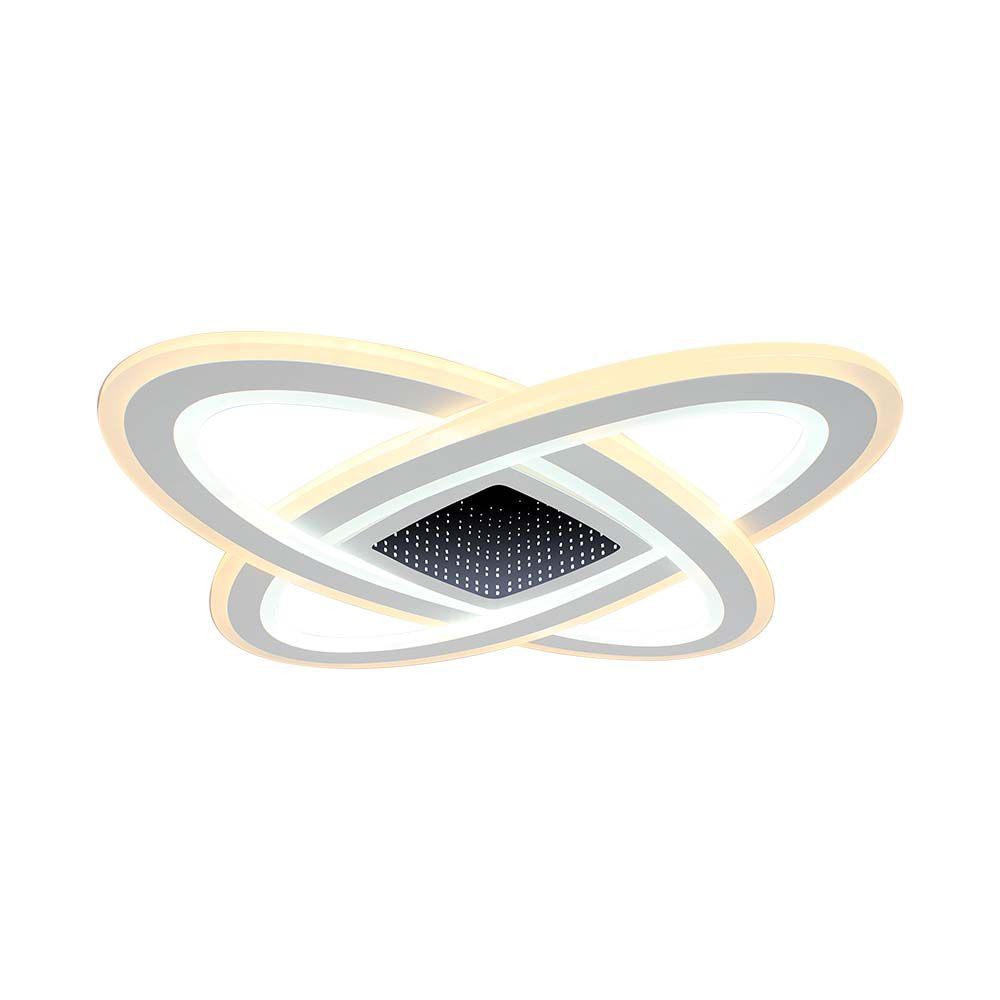 130w Led Smart Dekorativ Loftlampe   50x50x5cm, 3i1, Dæmpbar, Fjernbetjening   Kulør : 3 I 1 fra V-tac