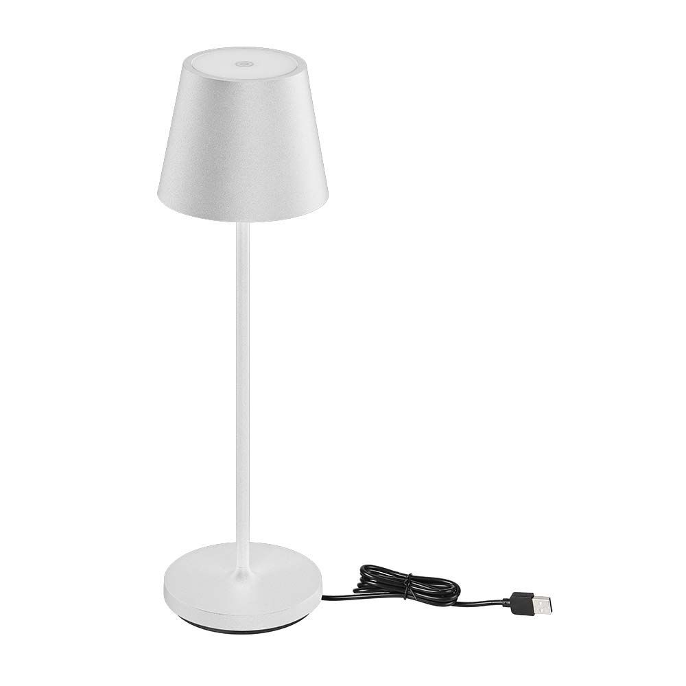 1,5w Led Bordlampe   Touch Dæmpbar, 3000k, Ip54, Sandhvid, Hus   Dæmpbar : Dæmper Indbygget, Kulør : Varm fra V-tac