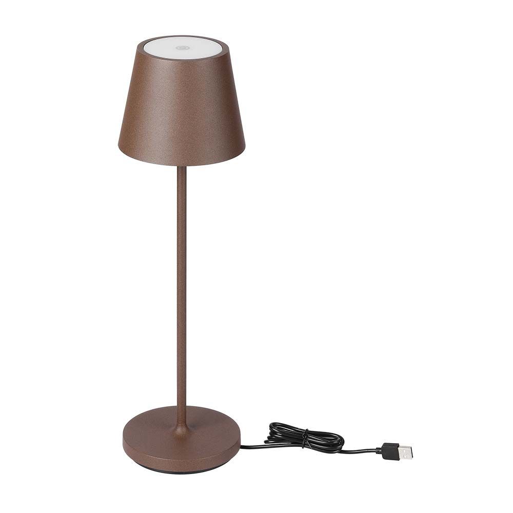 1,5w Led   Bordlampe, Touch, Dæmpbar, 3000k, Ip54, Sand Corten Hus   Dæmpbar : Dæmper Indbygget, Kulør : Varm fra V-tac