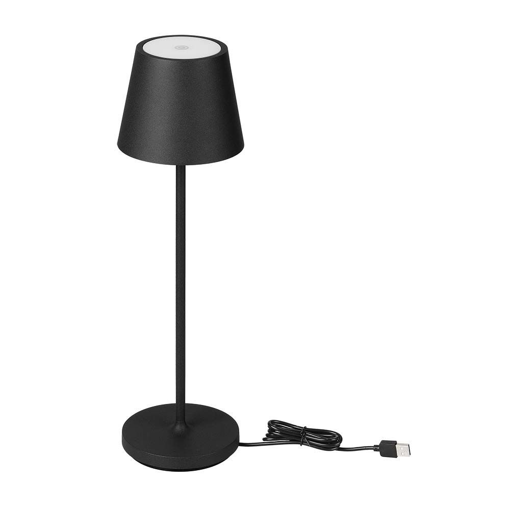 1.5w Led Bordlampe   Berørings Dæmpbar, 3000k, Ip54, Sand Sort, Hus.   Dæmpbar : Dæmper Indbygget, Kulør : Varm fra V-tac