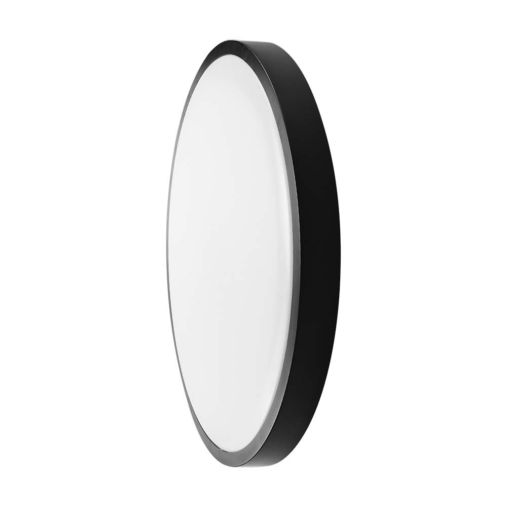 24w Led Loftlampe   Samsung Chip, 4000k, Rund, Sort Ramme, Ip44.   Kulør : Neutral fra V-tac