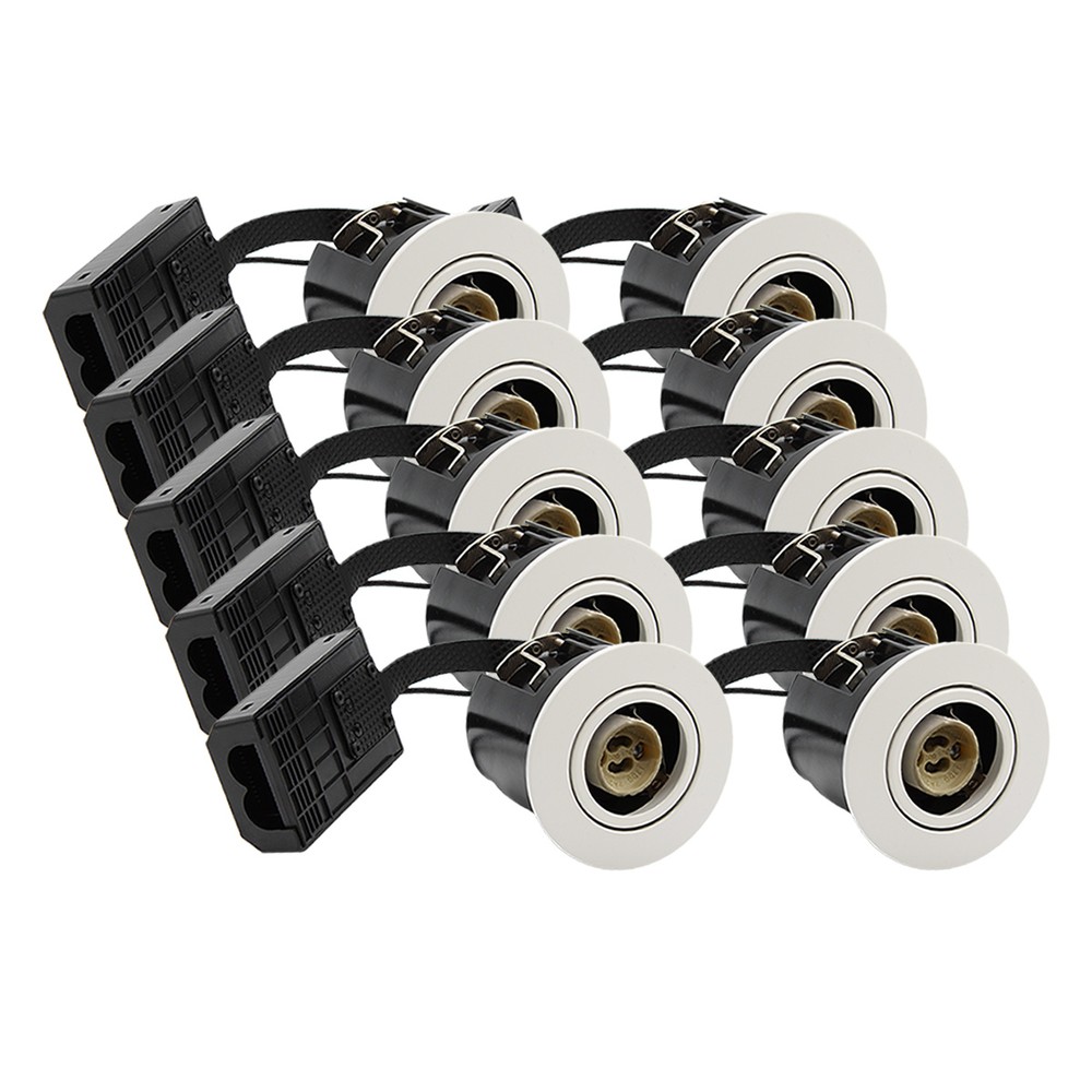 10 Stk. Indbygningsspot Inno88   Gu10, Mat Hvid, Ip44, Godkendt I Isolering fra Ledlife