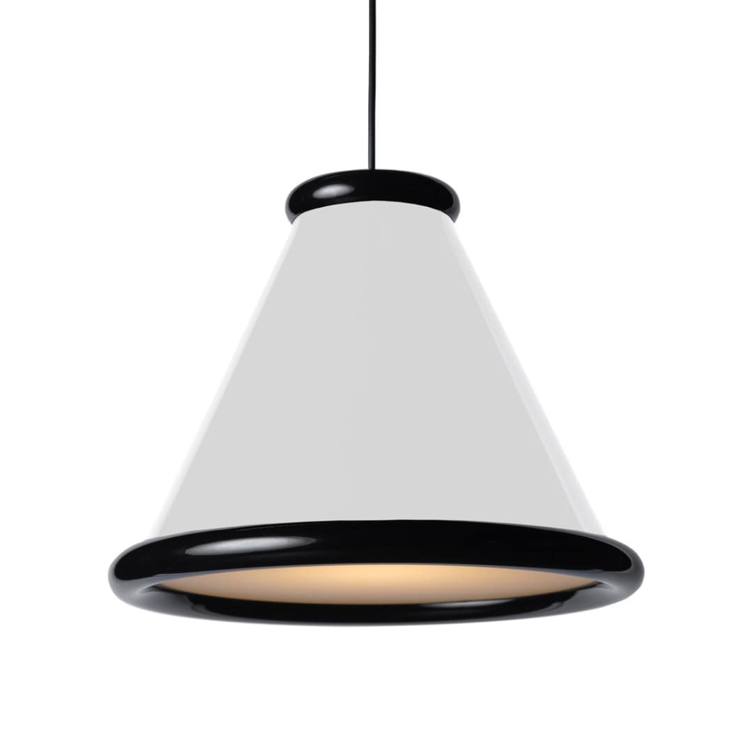 Belle ø36 Pendel Glossy White   Glossy Black     fra Belid