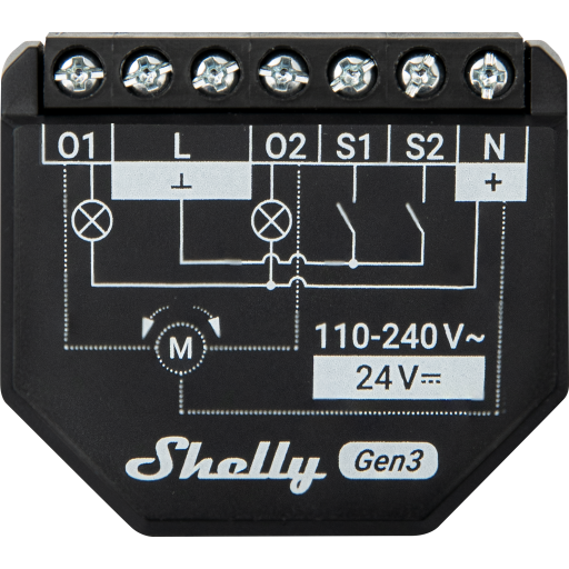 2pm Gen3, Wifi Relæ Jalousi, 2 Kanaler Med Effektmåling fra Shelly