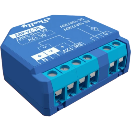 Plus 1 Wifi Relæ Potentialfrit Kontaktsæt 12 48vdc 230vac fra Shelly