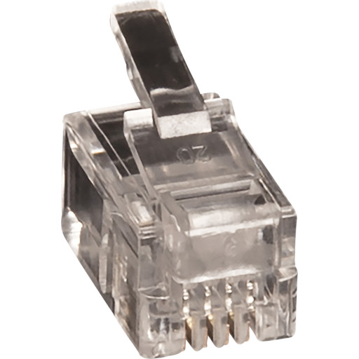 10 Stk Modular Plug Rj10 4p 4c For Fladkabel fra Lan-com