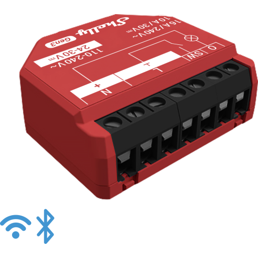 1pm Gen3, Wifi Relæ Med Effektmåling (24vdc 230vac) fra Shelly
