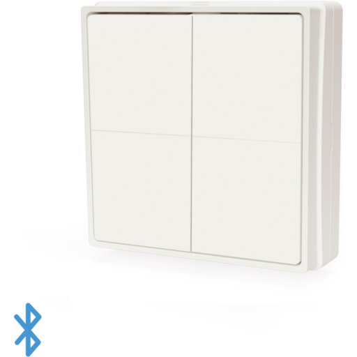 Blu Wall Switch 4, Stand Alone, Bluetooth Batteritryk fra Shelly
